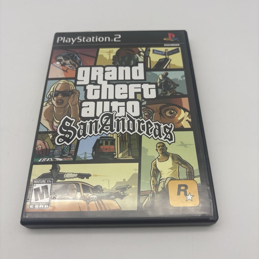Grand Theft Auto San Andreas PS2 Complete CIB Map Manual Rockstar GTA